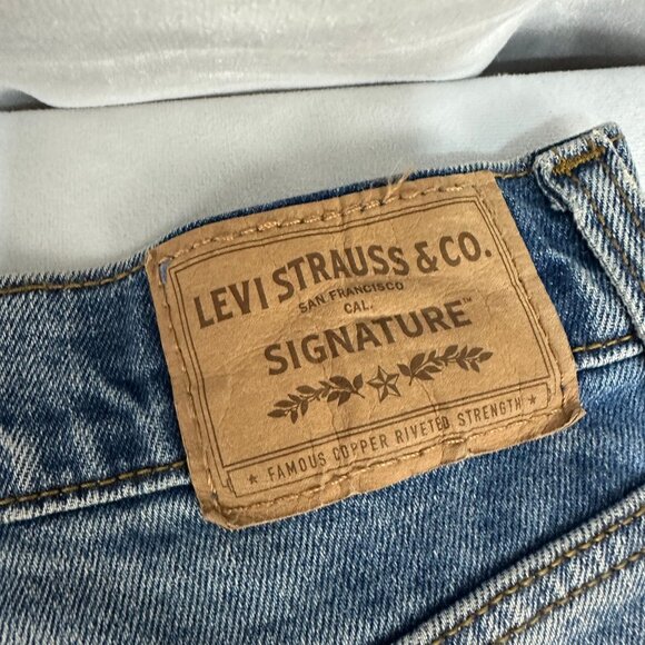 Levi Strauss Signature Mens 28 Classic Denim Shorts 10 Inch Inseam Relaxed Fit - Picture 5 of 7